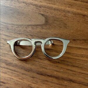 Silver Eyeglasses Tie Clip for Men - Tie Accessory - Optical